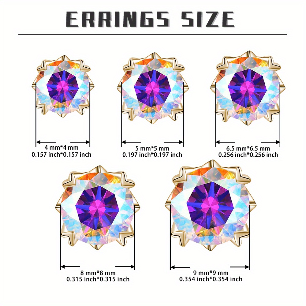 Dazzling Synthetic Moissanite Earrings, 925 Silver